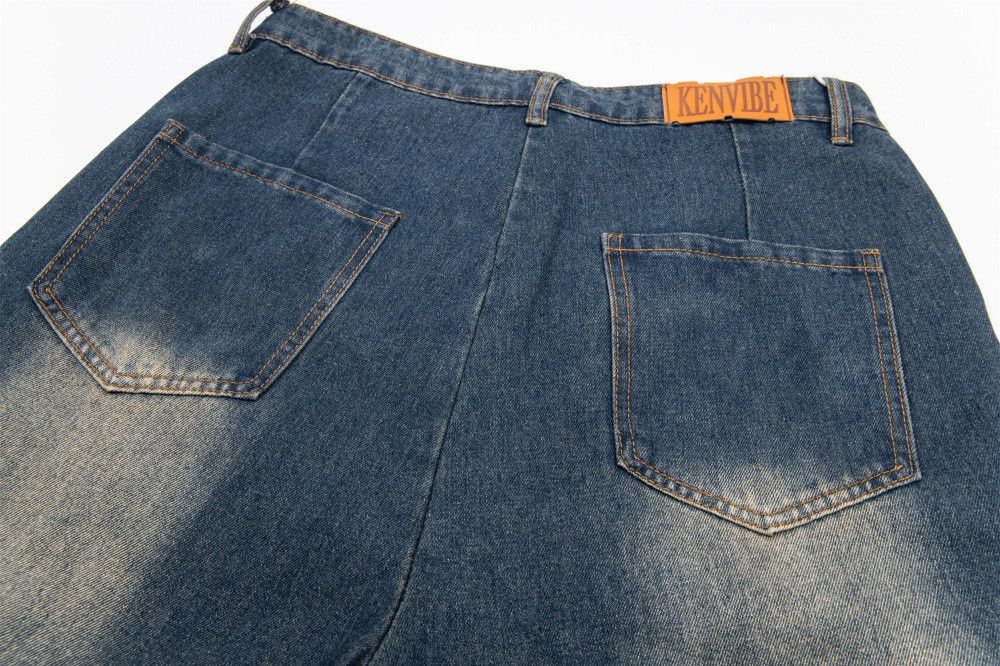 Japanese Brand × Jean Star patch men's raw edge distressed washed loose jeans Size US 32 / EU 48 - 6 Thumbnail