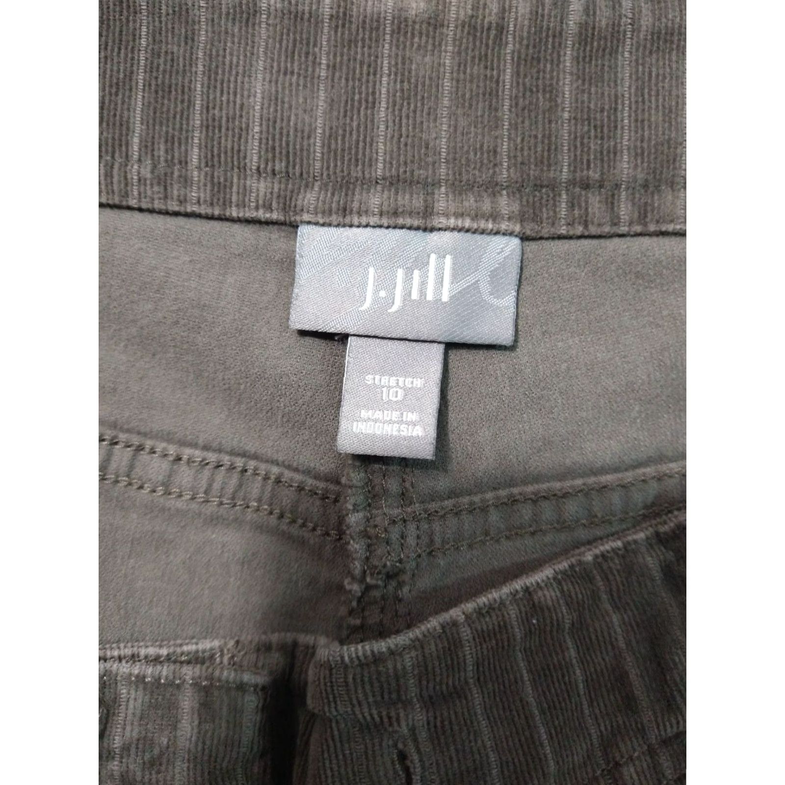 J. Jill J. Jill Women's Pants Size 10 Brown Striped Corduroy Mid Rise Flat Front Stretch Chino Casual Size 32" / US 10 / IT 46 - 7 Thumbnail