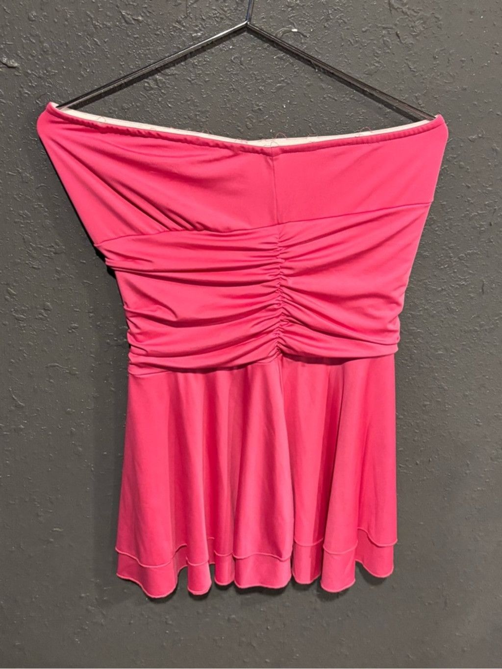 Shein SHEIN Strapless Ruched Pink Flared Dress Size L / US 10 / IT 46 - 3 Thumbnail