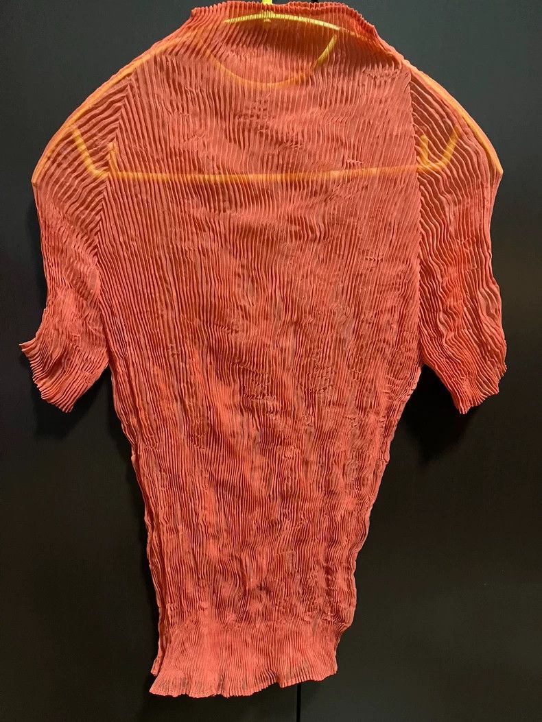Issey Miyake Issey Miyake Orange pleated see-through top Size M / US 6-8 / IT 42-44 - 4 Thumbnail
