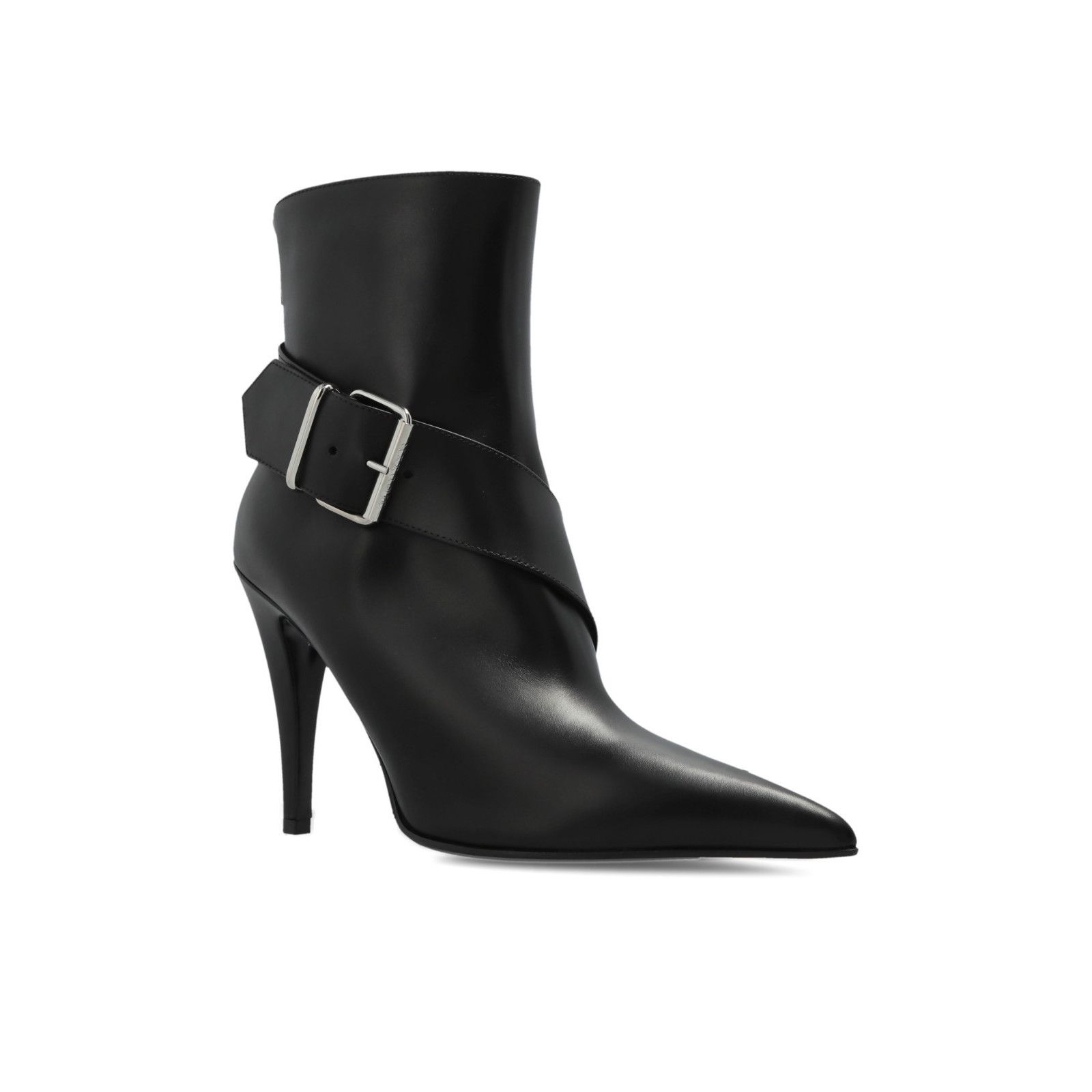 ALEXANDER MCQUEEN Heron Black Leather Ankle Boots New (Women