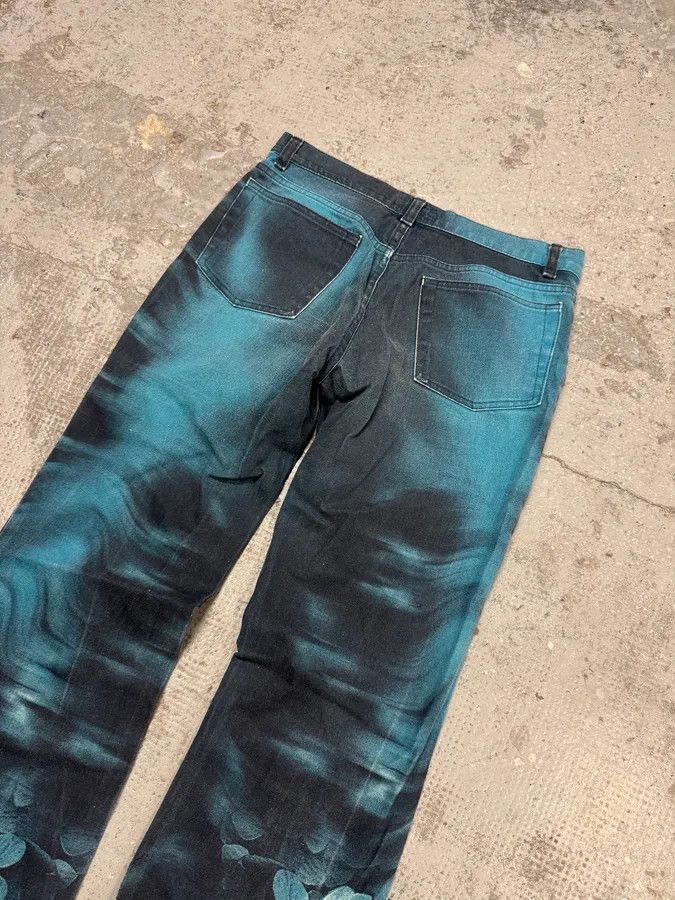 Designer × Roberto Cavalli × Vintage FW2000 Roberto Cavalli Blue Flowers Spectrum Pants Size US 31 - 7 Thumbnail