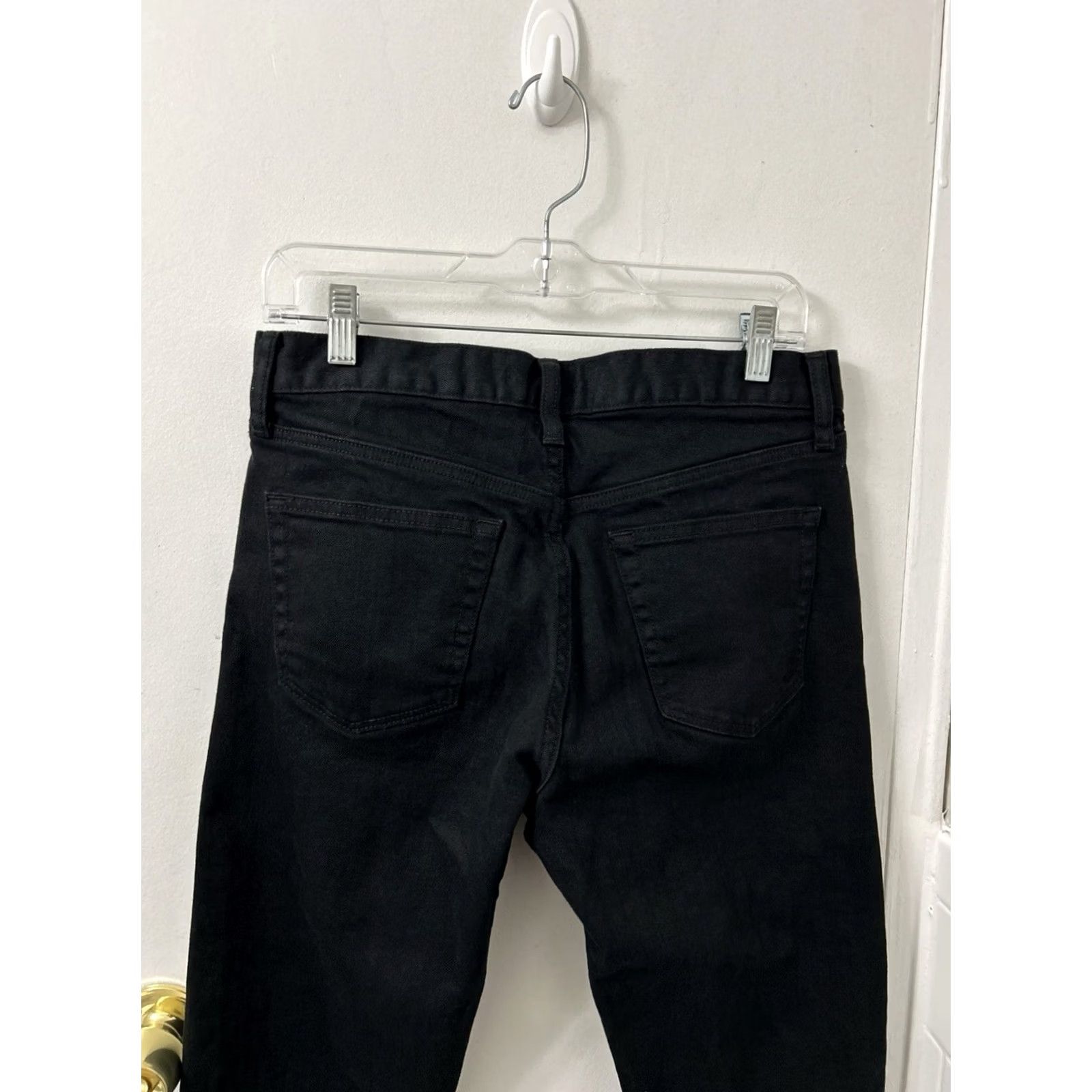 Uniqlo UNIQLO JEANS Slim Straight Jeans Mens 30x32 Black Selvedge Stretch Denim Button Fly 5-Pocket Baggy? No. Size US 30 / EU 46 - 7 Thumbnail