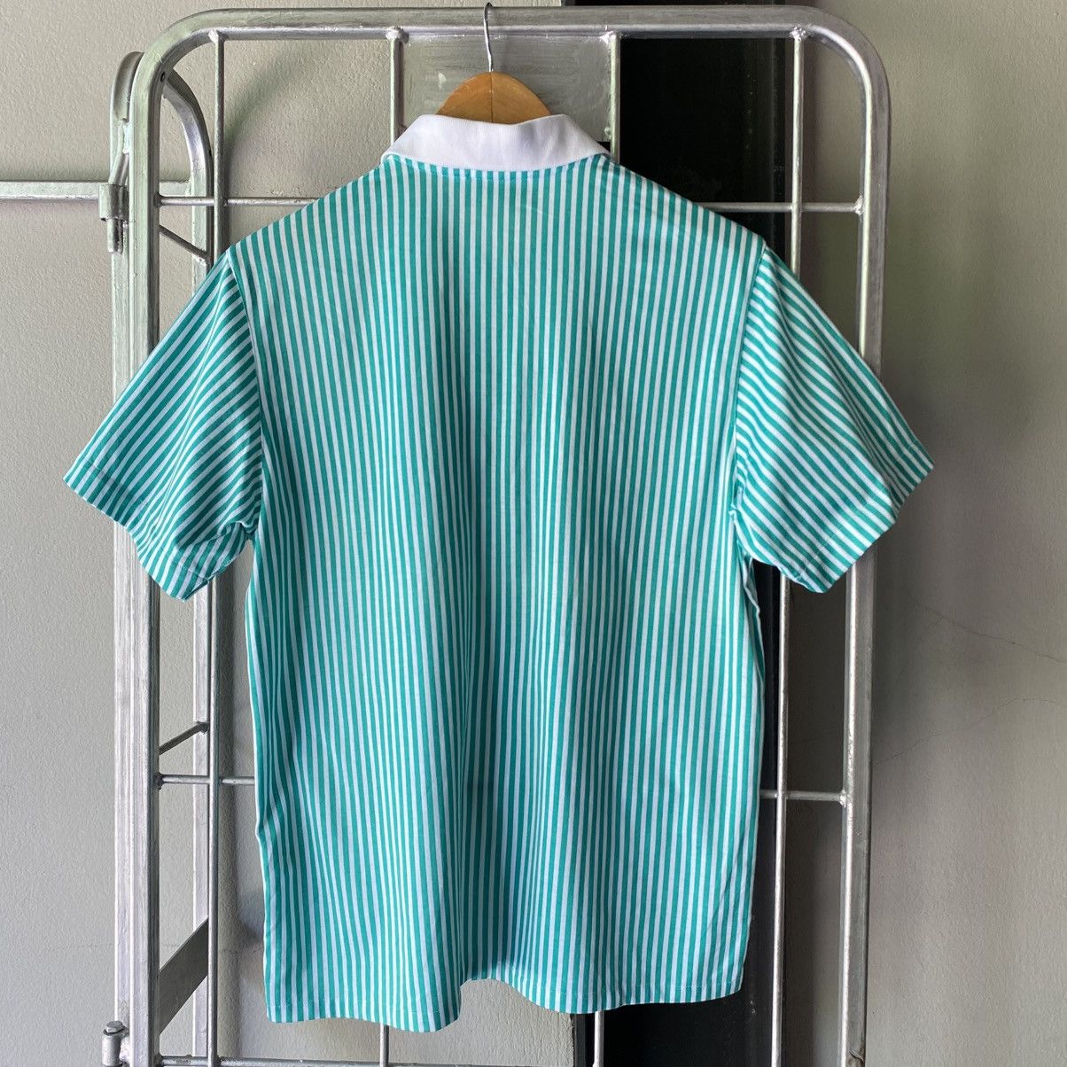 Dior Christian Dior Green & White Striped Polo Shirt Size M / US 6-8 / IT 42-44 - 2 Thumbnail