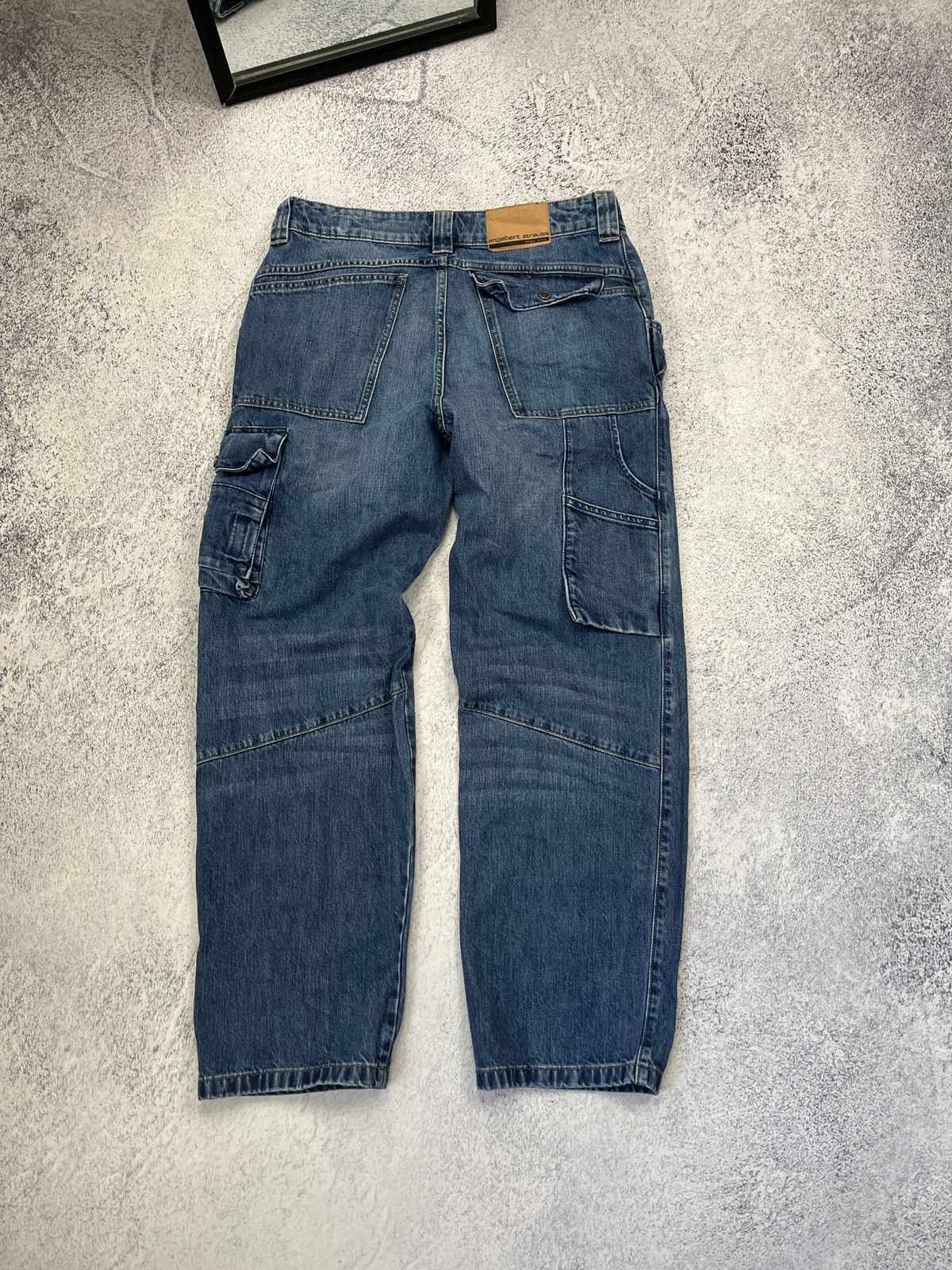 Stewart & Strauss Vintage Engelbert Strauss Workwear Denim Cargo Pants Rare Size US 36 / EU 52 - 10 Thumbnail