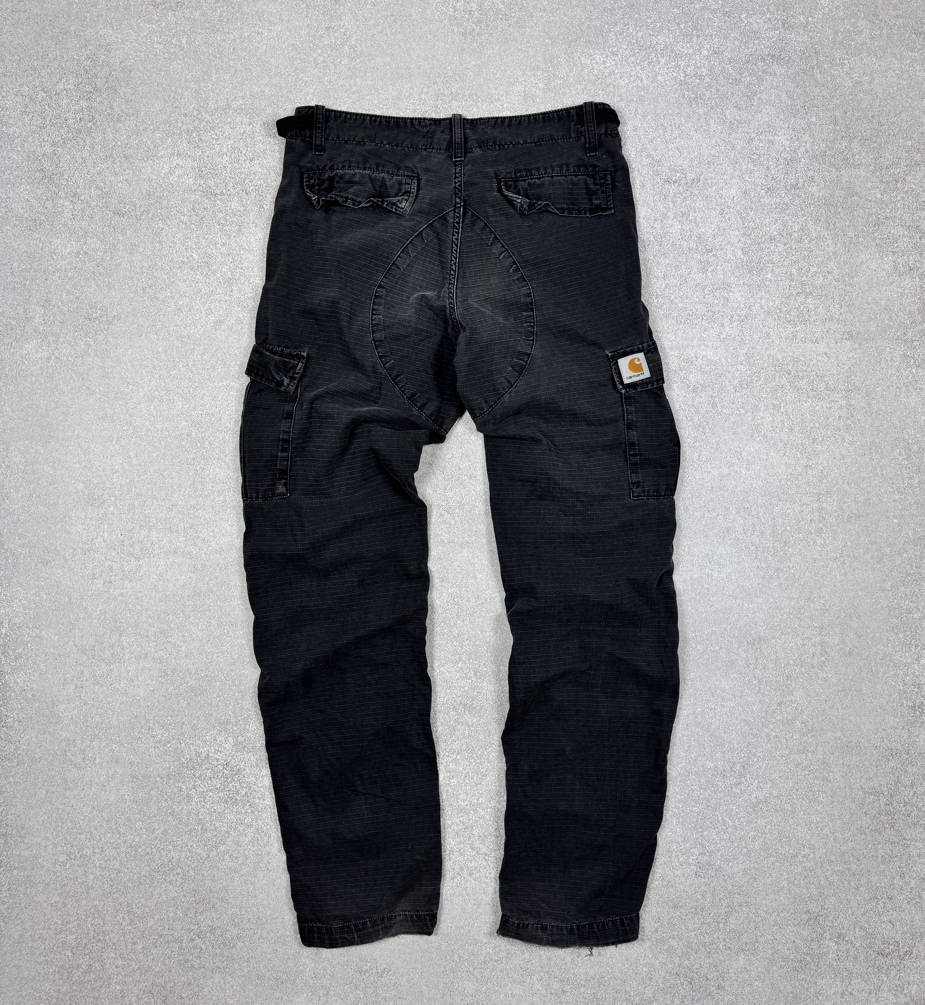 Carhartt Men`s CARHARTT Aviation Black Distressed Cargo Pants Size 29 Size US 29 - 2 Thumbnail