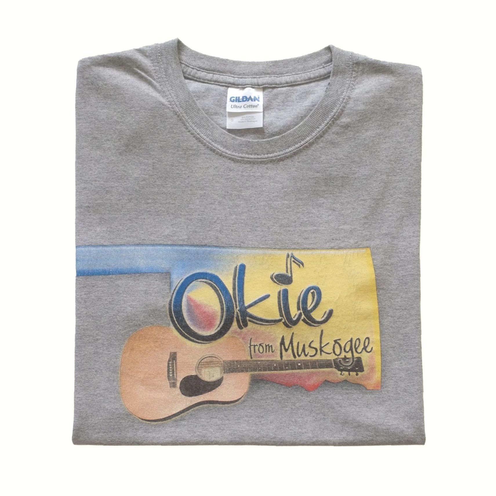 Gildan VINTAGE MERLE HAGGARD Y2K 90s RETRO COUNTRY OKIE FROM MUSKOGEE GUITAR T SHIRT SZ S Mens Size US S / EU 44-46 / 1 - 2 Thumbnail