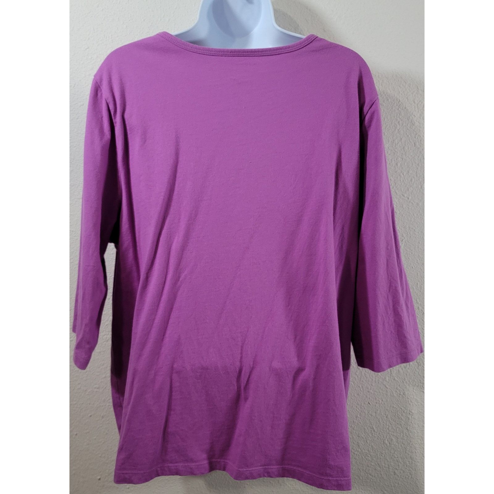 Other Liz & Me Purple Rhinestone Round Neck Top 14W 16W Plus Size XXL / US 16-18 / IT 52-54 - 3 Thumbnail