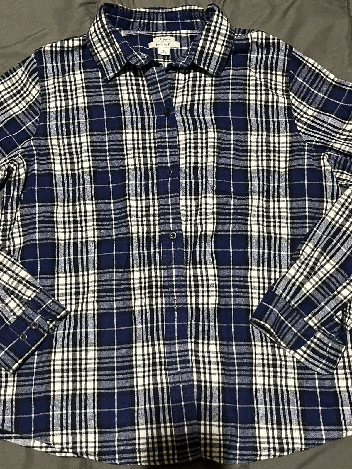 L.L. Bean Blue L.L. Bean Flannel Size US L / EU 52-54 / 3 - 2 Thumbnail