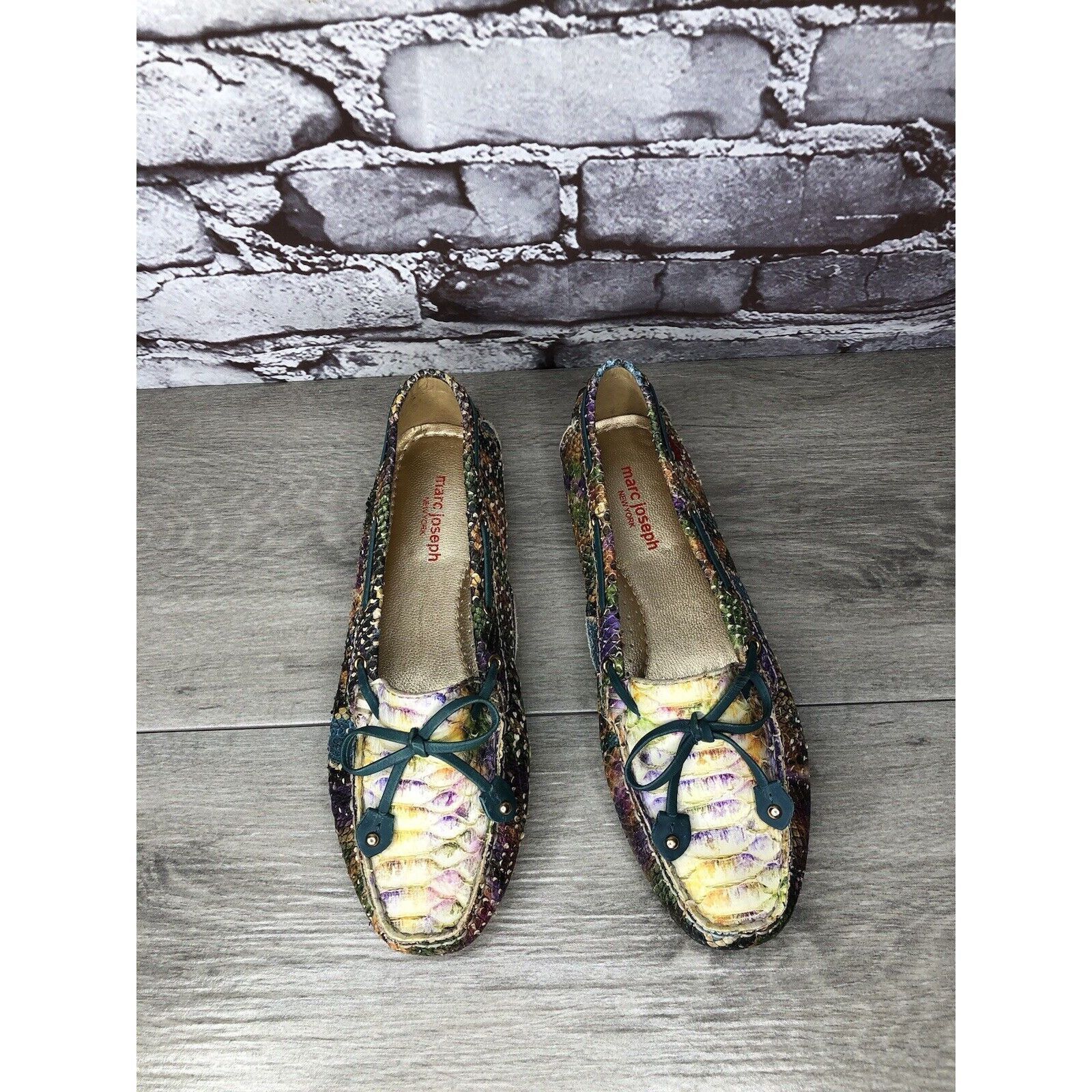 Joseph Marc Joseph New York Cypress Hill Yellow Snakeskin Moc Shoes Size US 6 / IT 36 - 17 Thumbnail