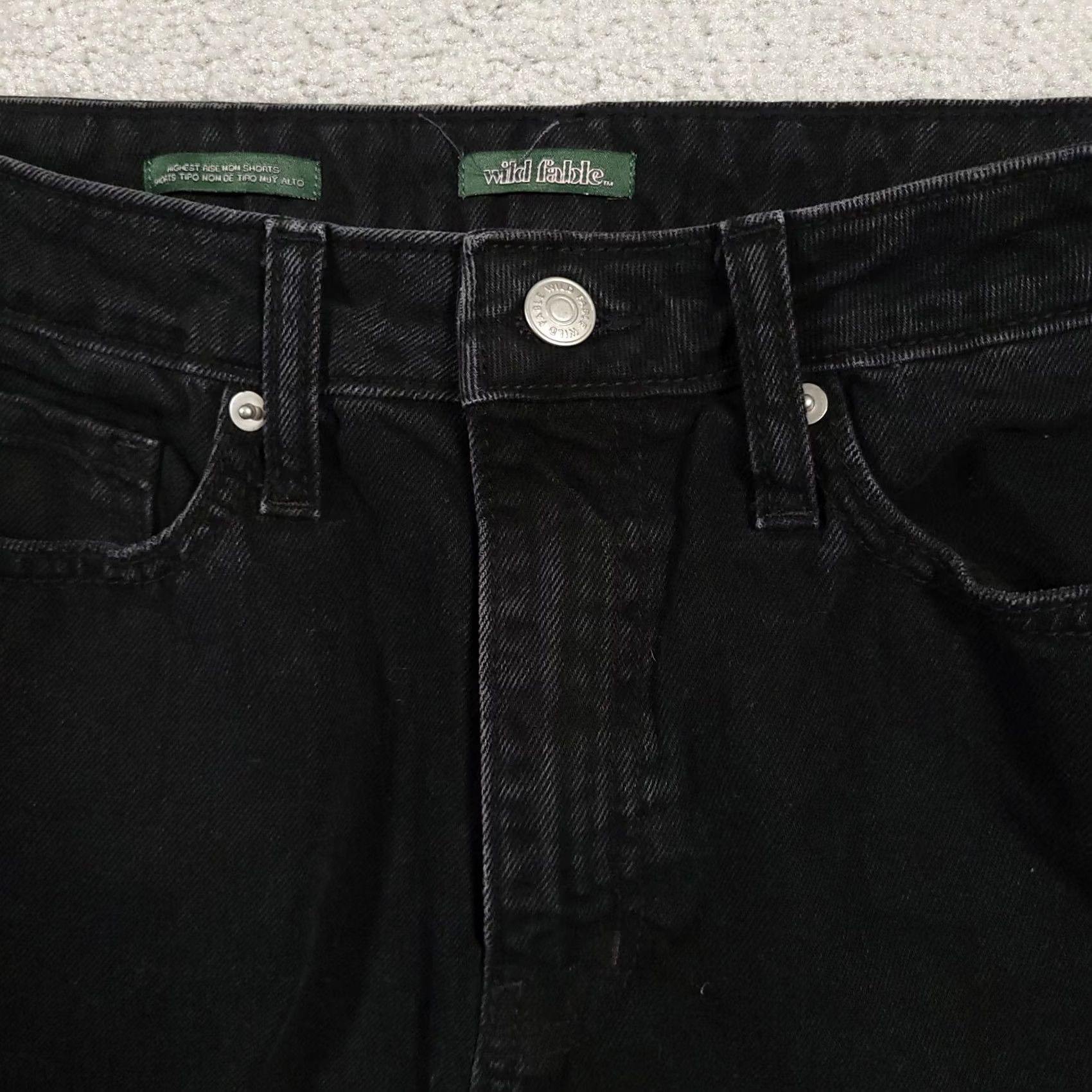 Vintage Wild Fable Jean Shorts Highest Rise Women's Size 8 Black Denim 2" Cuffed High Rise 27in Waist 5-Pocket Shorts Casual Vintage: NoMens Womens Girls Size 30" / US 8 / IT 44 - 3 Thumbnail