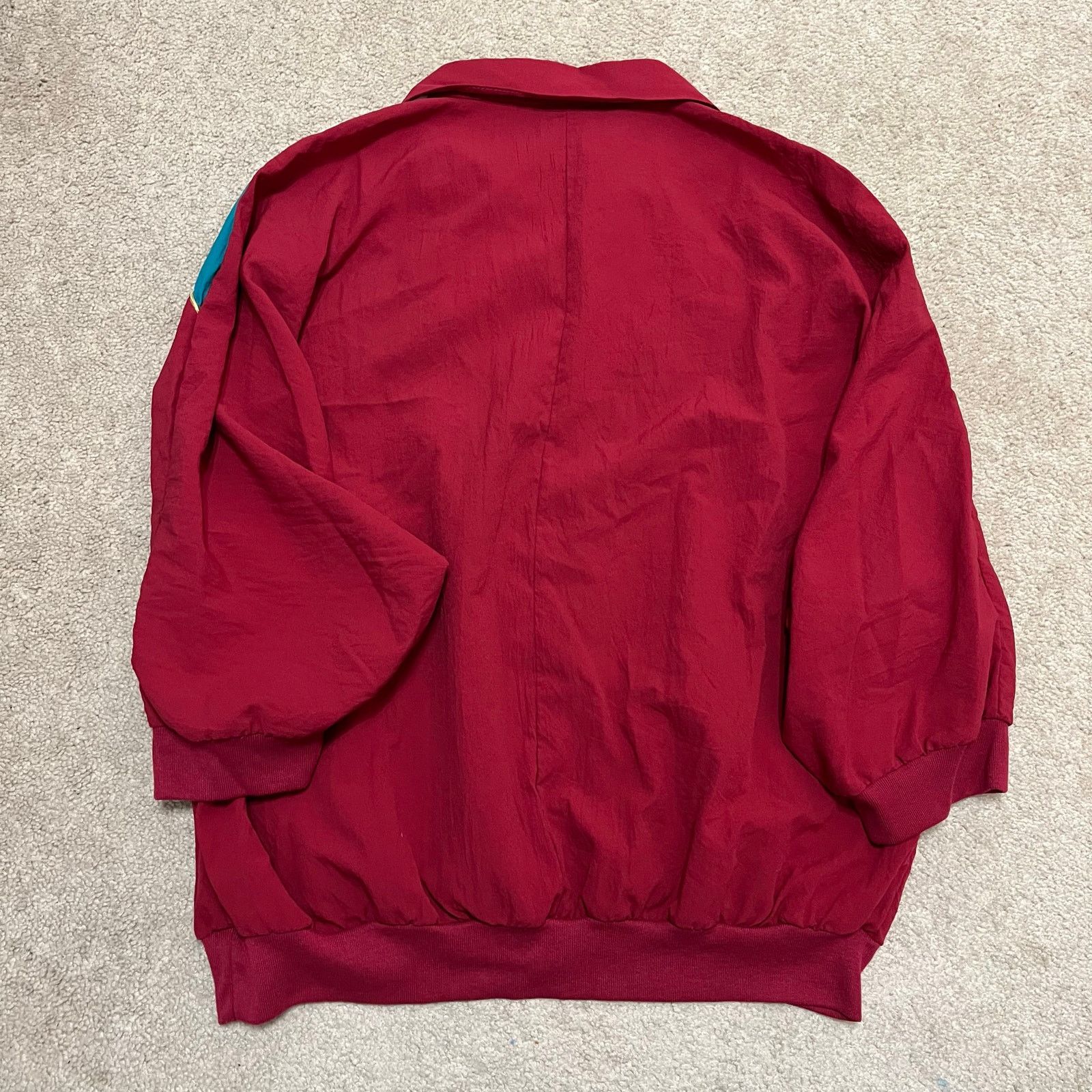 Other Vintage Bonworth Red/Turquoise/White Nylon 3/4 Sleeve Polo Size US XL / EU 56 / 4 - 3 Thumbnail