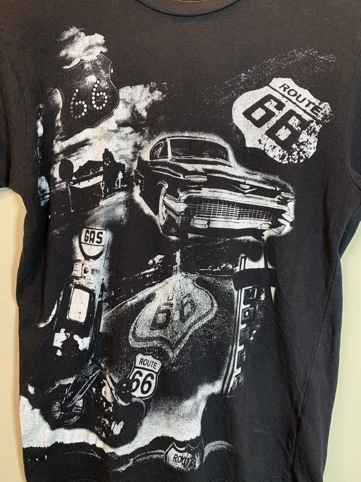 Vintage *RARE* Vintage Route 66 Noir Art AOP All Over Print T-Shirt Size US S / EU 44-46 / 1 - 3 Thumbnail
