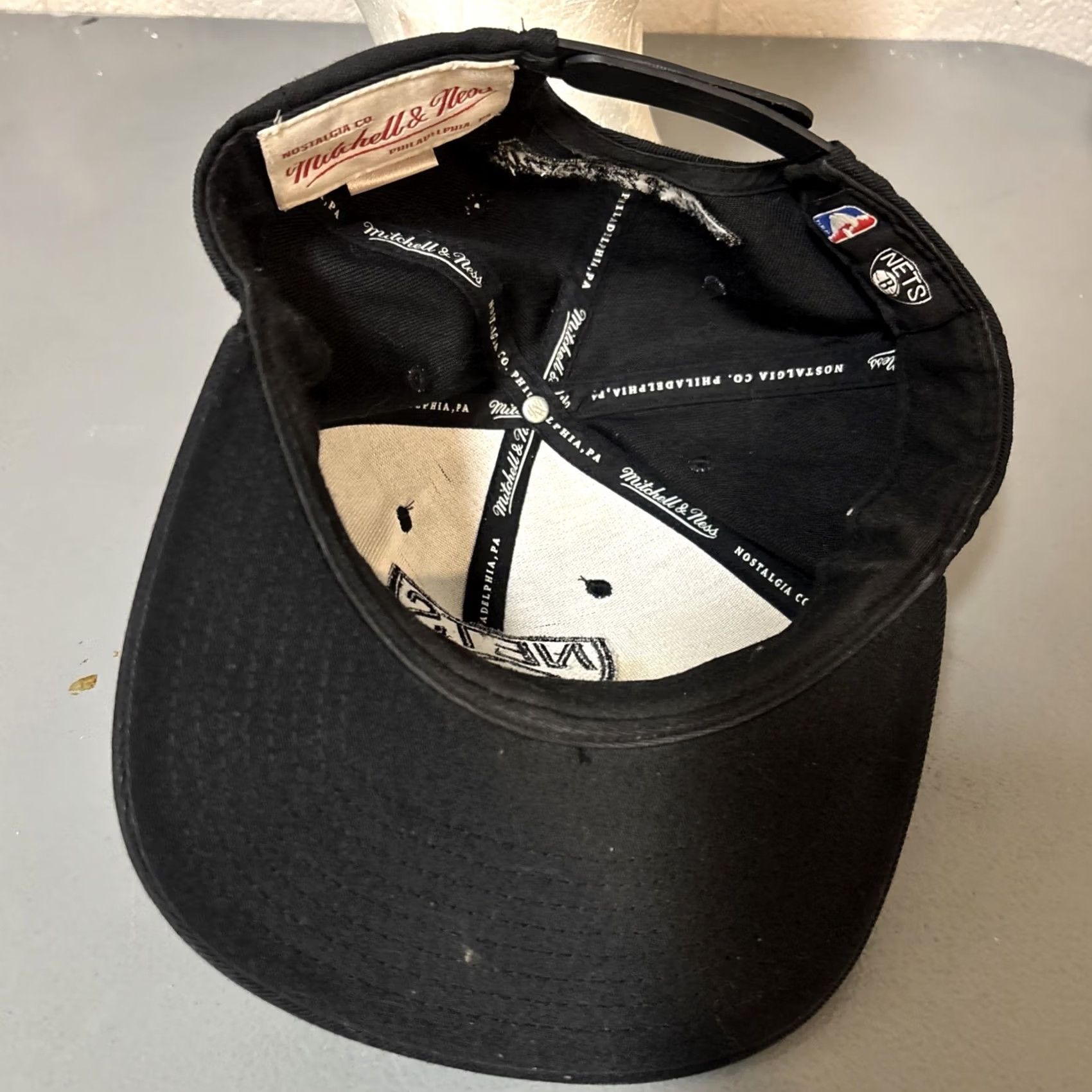 Mitchell & Ness Mitchell & Ness NBA Brooklyn Nets Black Snapback Hat Cap Embroidered Size ONE SIZE - 7 Thumbnail