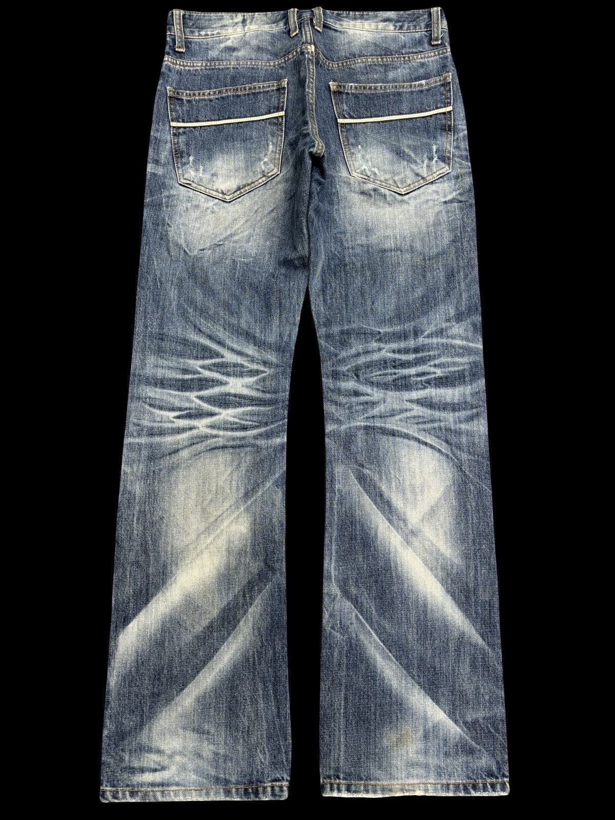 Japanese Brand 💥Sick Fades💥improves Distressed Heavy Art Fades Denim F534 Size US 33 - 2 Thumbnail