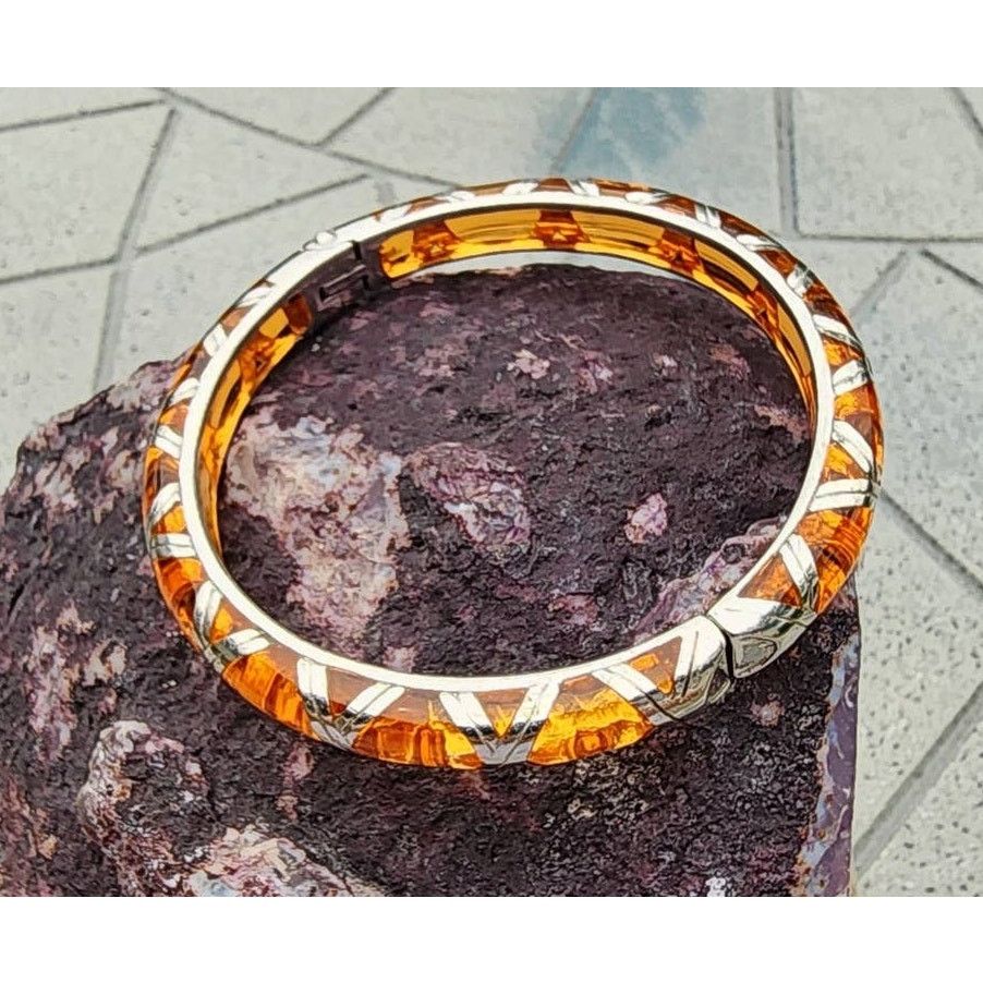 Designer Angelique de Paris Bamboo Sterling Silver Bangle Bracelet Size ONE SIZE - 9 Thumbnail