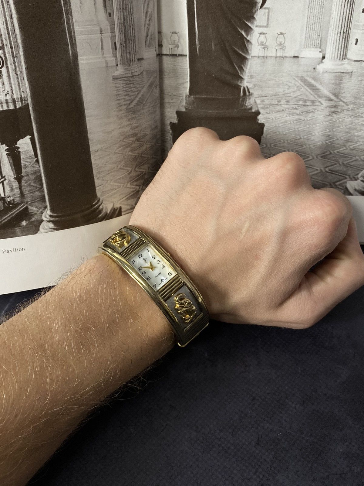 Jewelry Rare Vintage Watch Elephant Gold Bracelet Size ONE SIZE - 7 Thumbnail