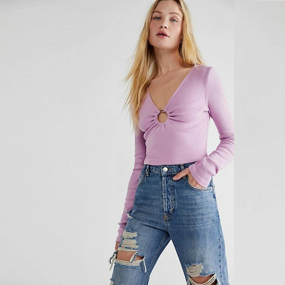 Free People New Free People Key To My Heart Pink Top Size L Size L / US 10 / IT 46 - 1 Thumbnail