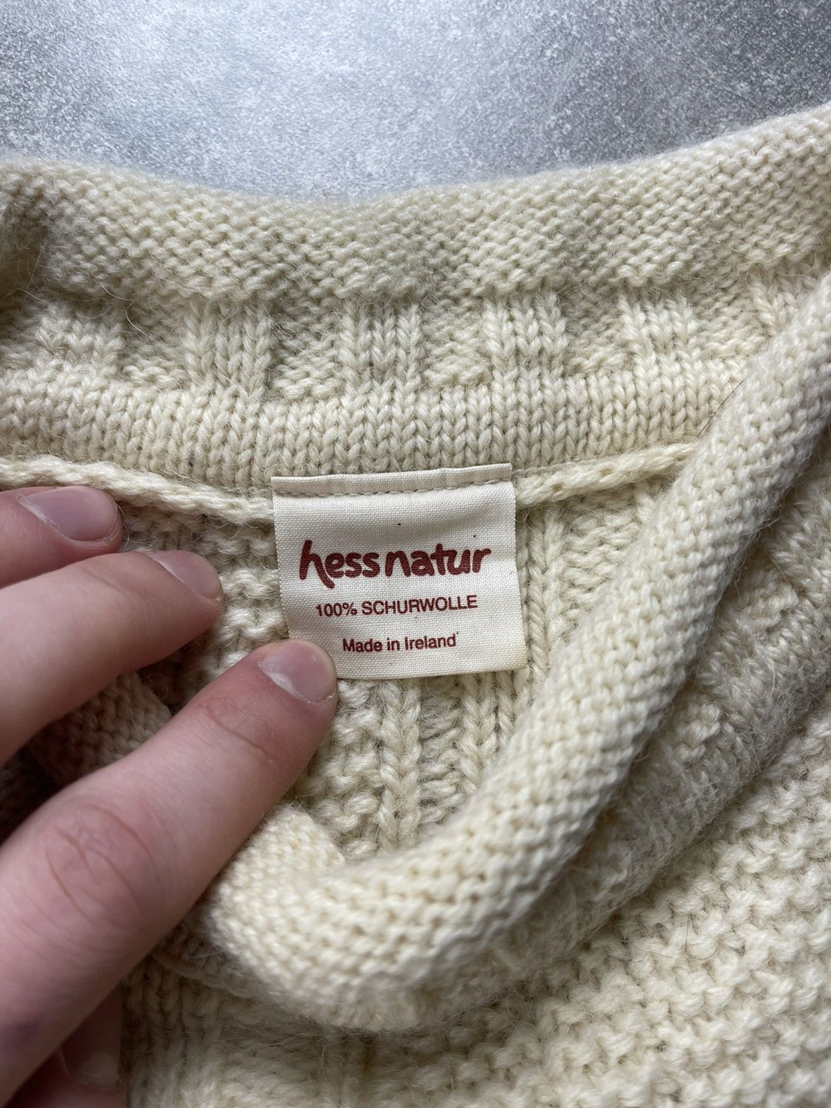 Other Hessnatur 100% Virgin Wool Textured Knit Sweater Cream Size US M / EU 48-50 / 2 - 9 Thumbnail