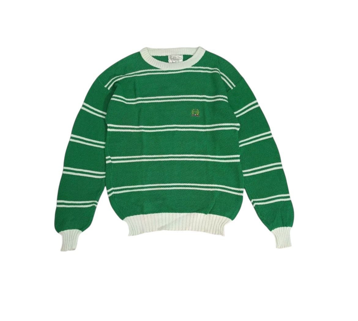 Dior Vintage Christian Dior Striped Green White Knitwear Size US S / EU 44-46 / 1 - 1 Thumbnail