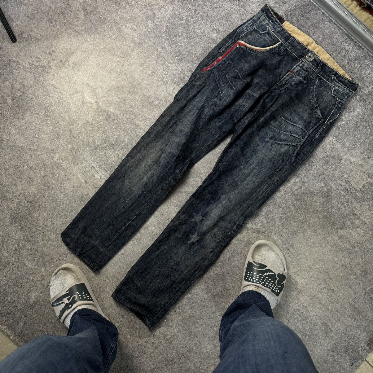 Marithe + Francois Girbaud Vintage Marithe Francois Girbaud Y2K Star Striped Jeans Size 28" / US 6 / IT 42 - 8 Thumbnail