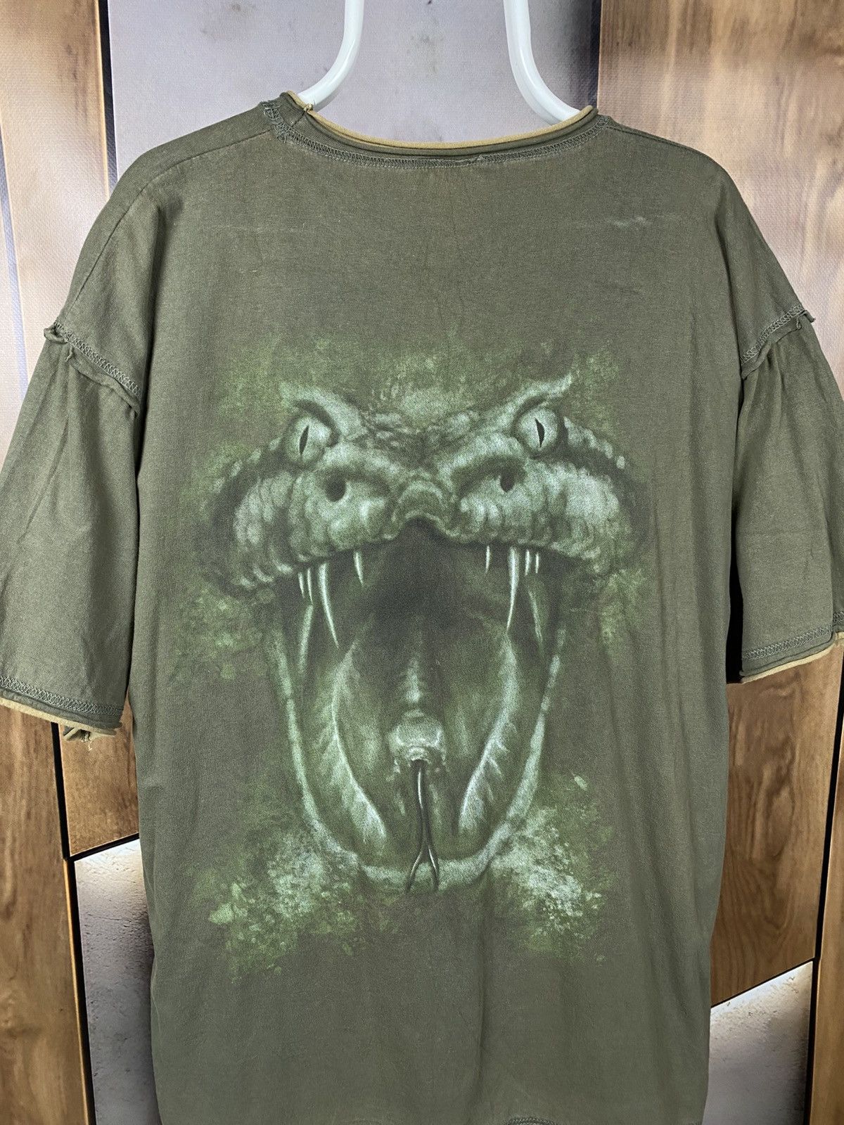 Vintage 🐍Vintage 90s T-Shirt Spiral Snake Venomous Avant Gard Tee🐍 Size US XXL / EU 58 / 5 - 4 Thumbnail