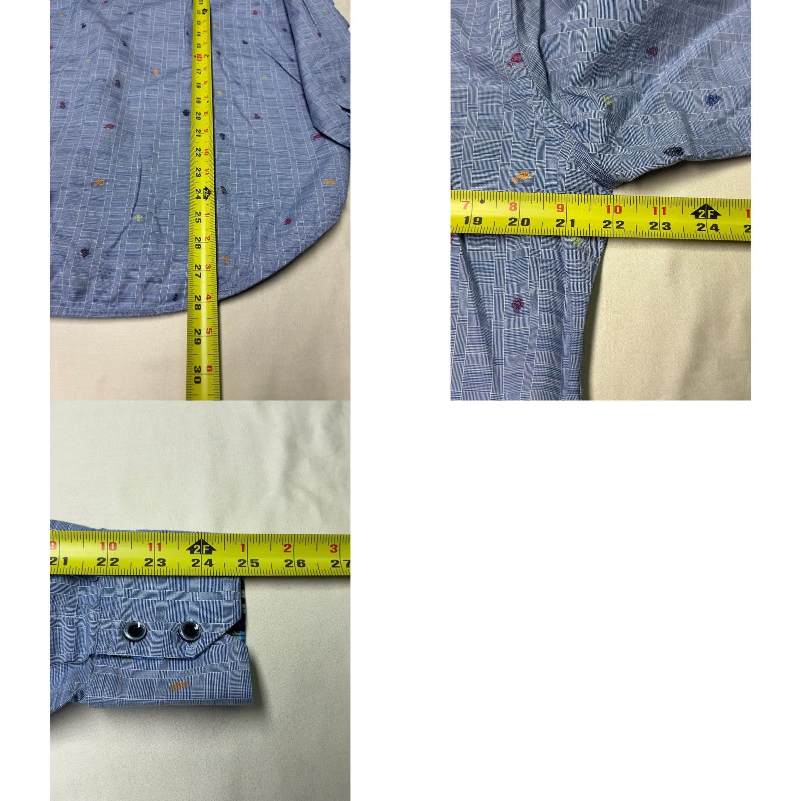 Robert Graham Robert Graham Shirt Geometric Button-Up Long Sleeve Classic Fit Mens Blue Print Size M Size US M / EU 48-50 / 2 - 8 Thumbnail