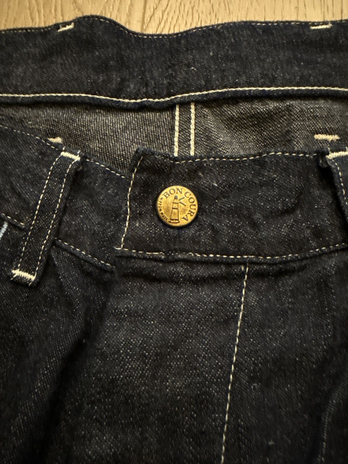 BONCOURA JAPANESE INDIGO DENIM - WIDE LEG WORK PANTS Size US 33 - 2 Thumbnail