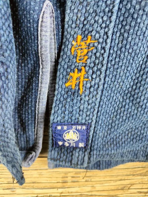 Japanese Brand DL Japan vintage skull Blue indigo Kimono #46-150 Size US M / EU 48-50 / 2 - 10 Thumbnail