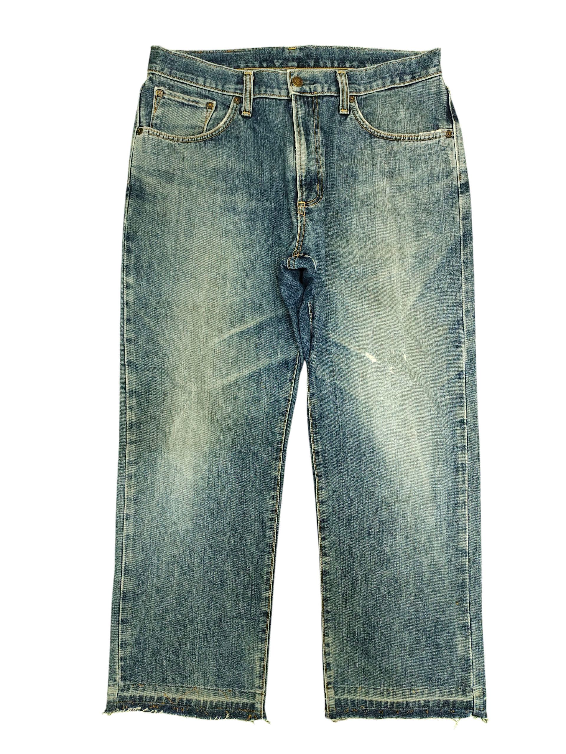 Vintage 90s Edwin 404 Japan Clawmark Distress Faded Jeans