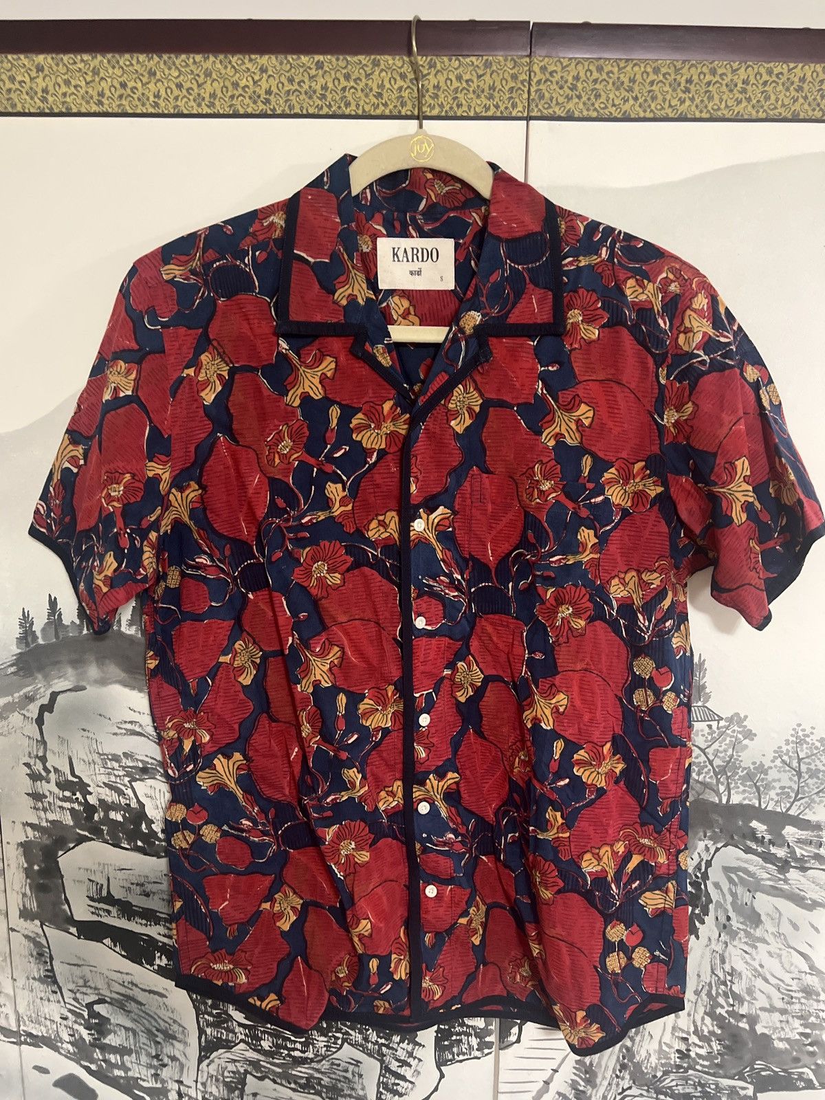 Kardo Lamar Hand Block Print Camp Collar Shirt Size US S / EU 44-46 / 1 - 1 Thumbnail