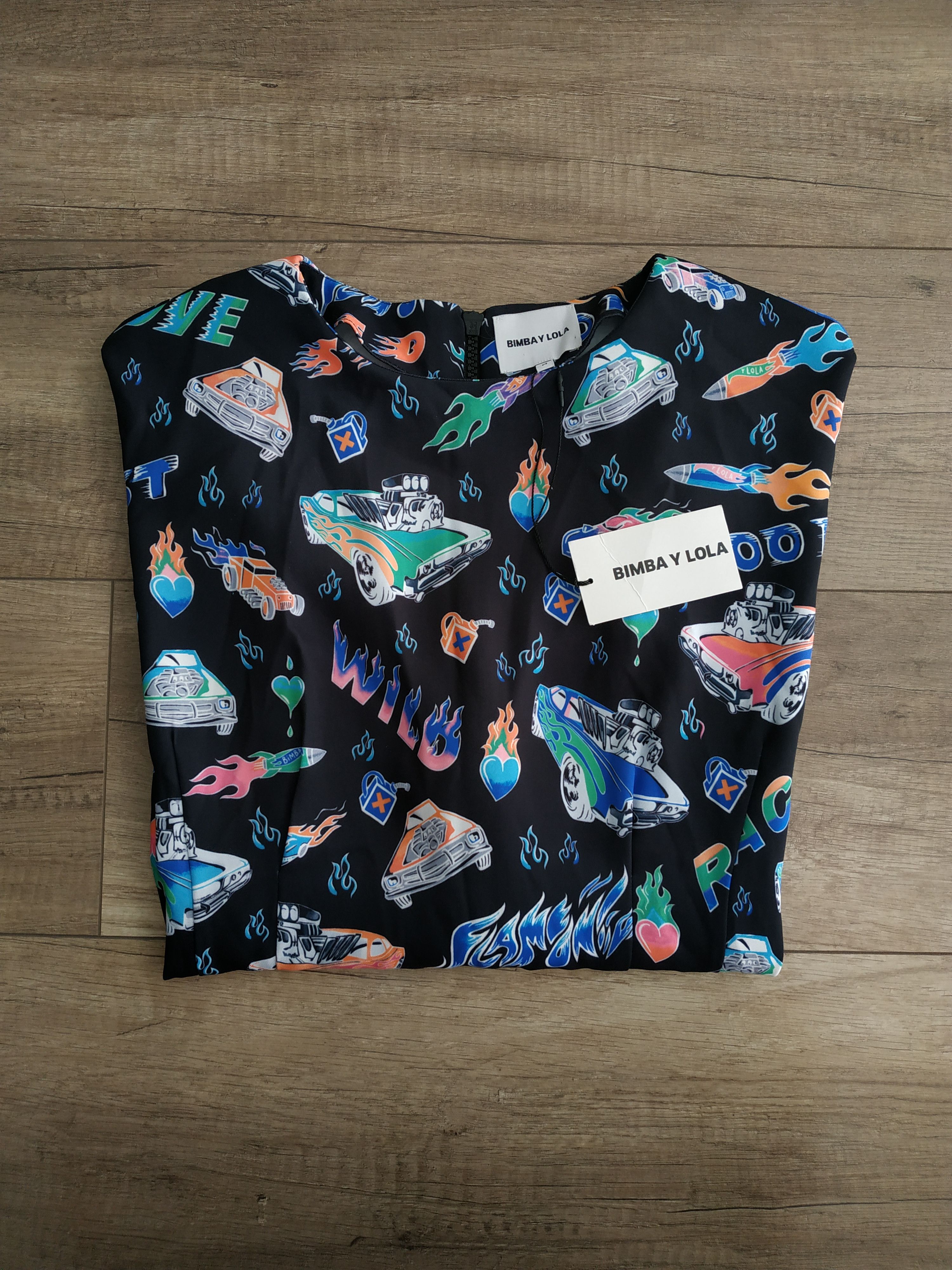 BIMBA Y LOLA Bimba Y Lola 'Cars & Flames' Women's Midi Dress, s. MEDIUM Size M / US 6-8 / IT 42-44 - 6 Thumbnail