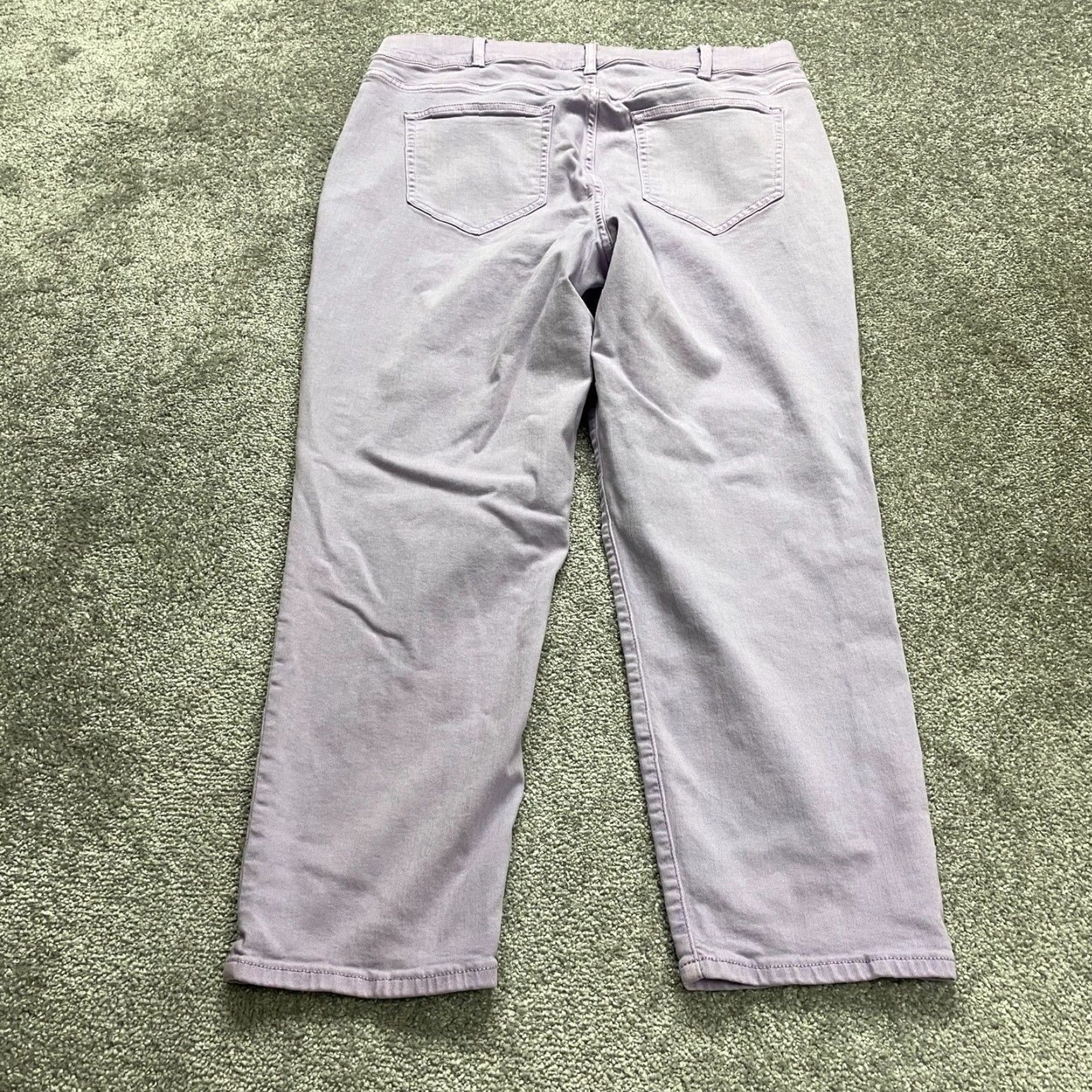Lands' End Lands' End Jeans Women 18 Purple High Rise Slim Straight 26.5 Inseam 36 Waist 5-Pocket Denim Brand: Lands' End Jeans Women Size 40" / US 18 - 2 Thumbnail