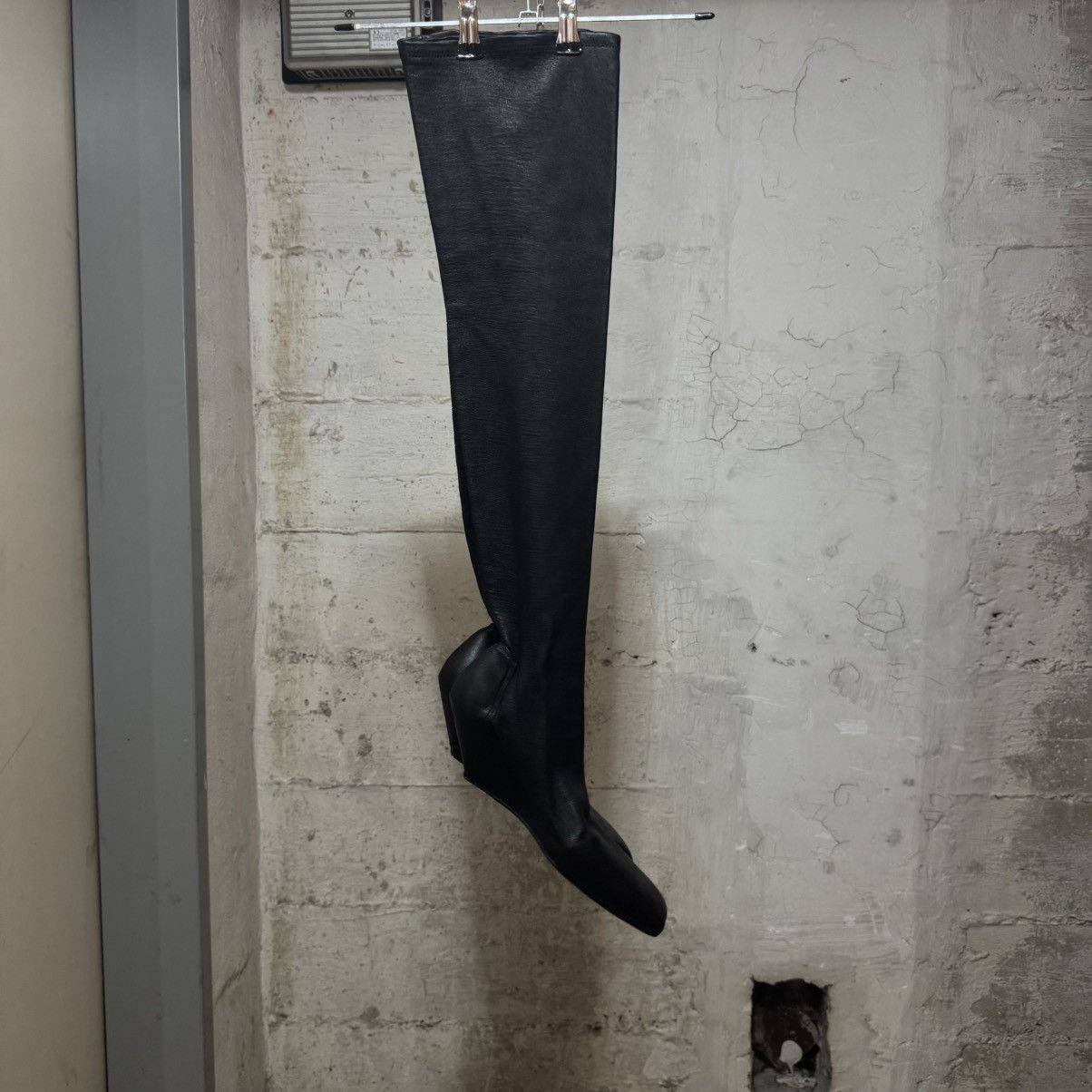 Rick Owens Rick owens lamb leather wedge boots socks long black Size US 7 / IT 37 - 1 Thumbnail