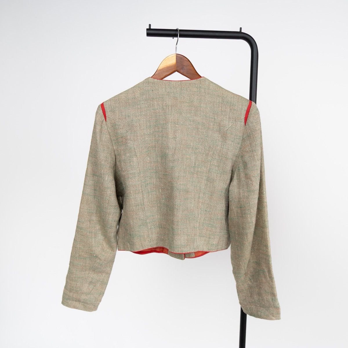 Vintage Wenger Women Vintage Austrian Jacket Beige Linen Crop Blazer Size M / US 6-8 / IT 42-44 - 5 Thumbnail