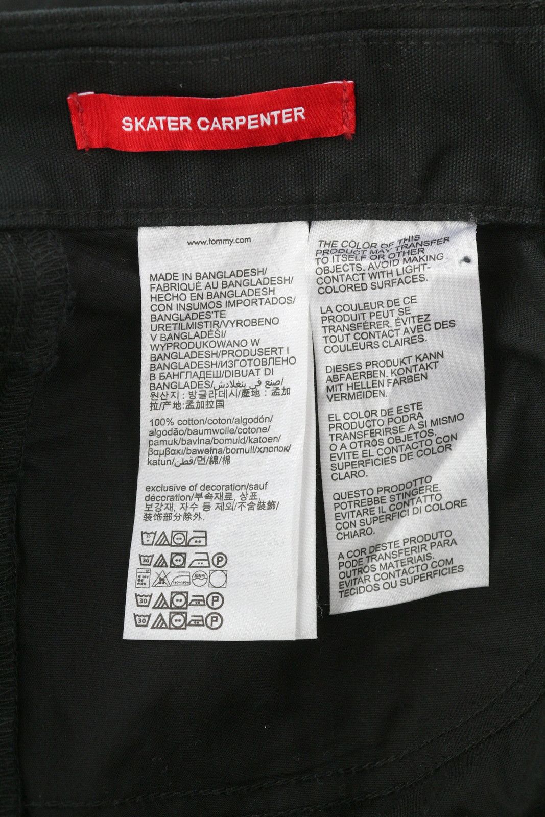 Tommy Hilfiger SKATER CARPENTER W30/L32 Black Cargo Zip Fly Trousers 84948 Size US 30 / EU 46 - 7 Thumbnail