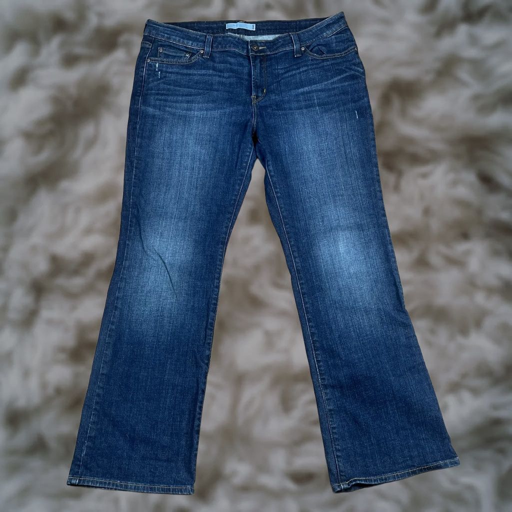 Levi's Levi's Womens 16M Bootcut Jeans Blue Wash Denim Pants Stretch Mid Rise Size 38" / US 16 / IT 52 - 1 Thumbnail