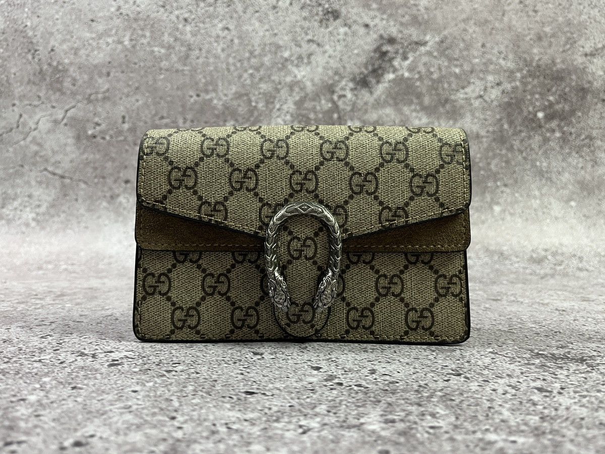 Gucci Gucci 🇮🇹 Dionysus Super Mini GG Supreme ChainBag Beige Suede Size ONE SIZE - 1 Thumbnail