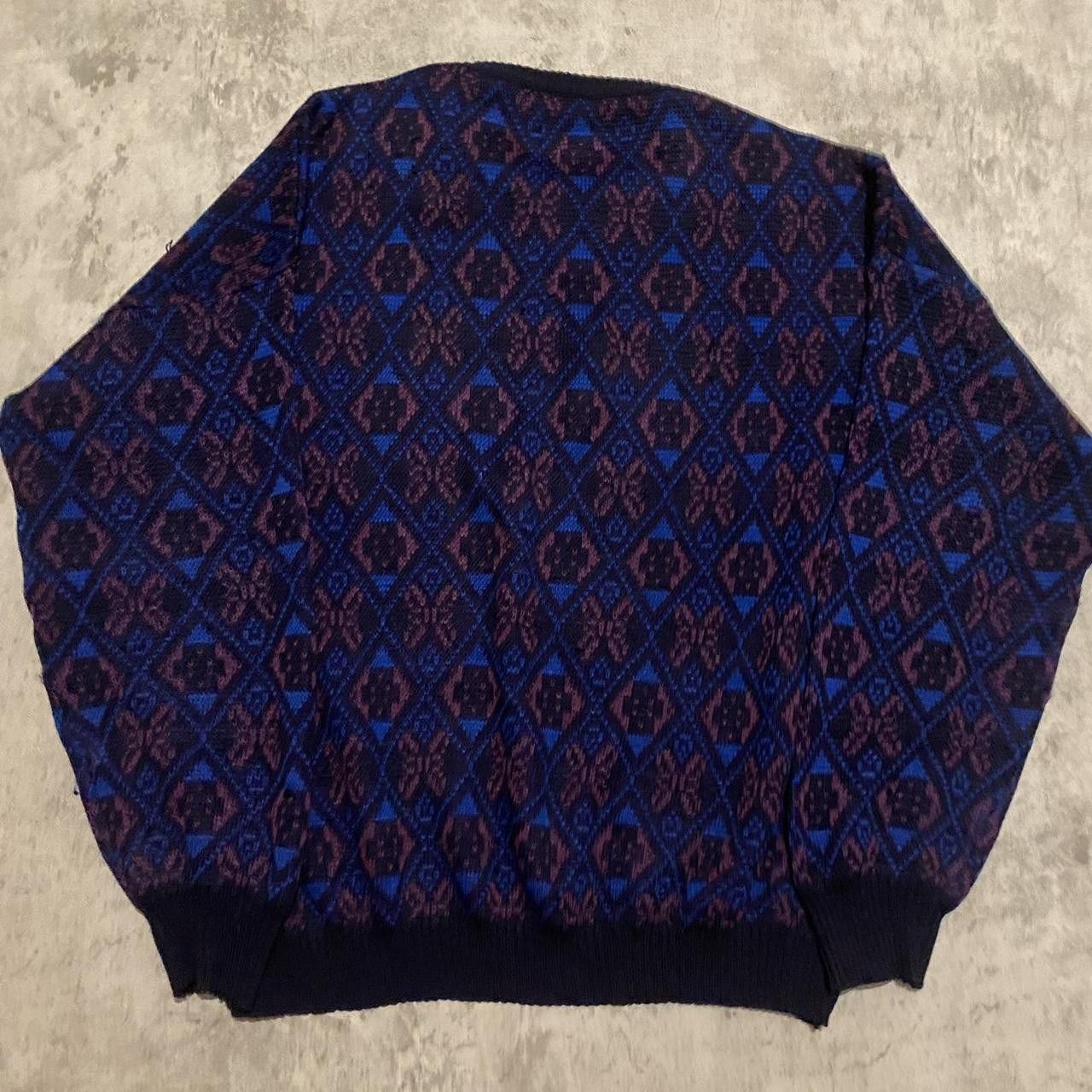 Other Blue and purple vintage 90s knit sweater streetwear Size US L / EU 52-54 / 3 - 2 Thumbnail