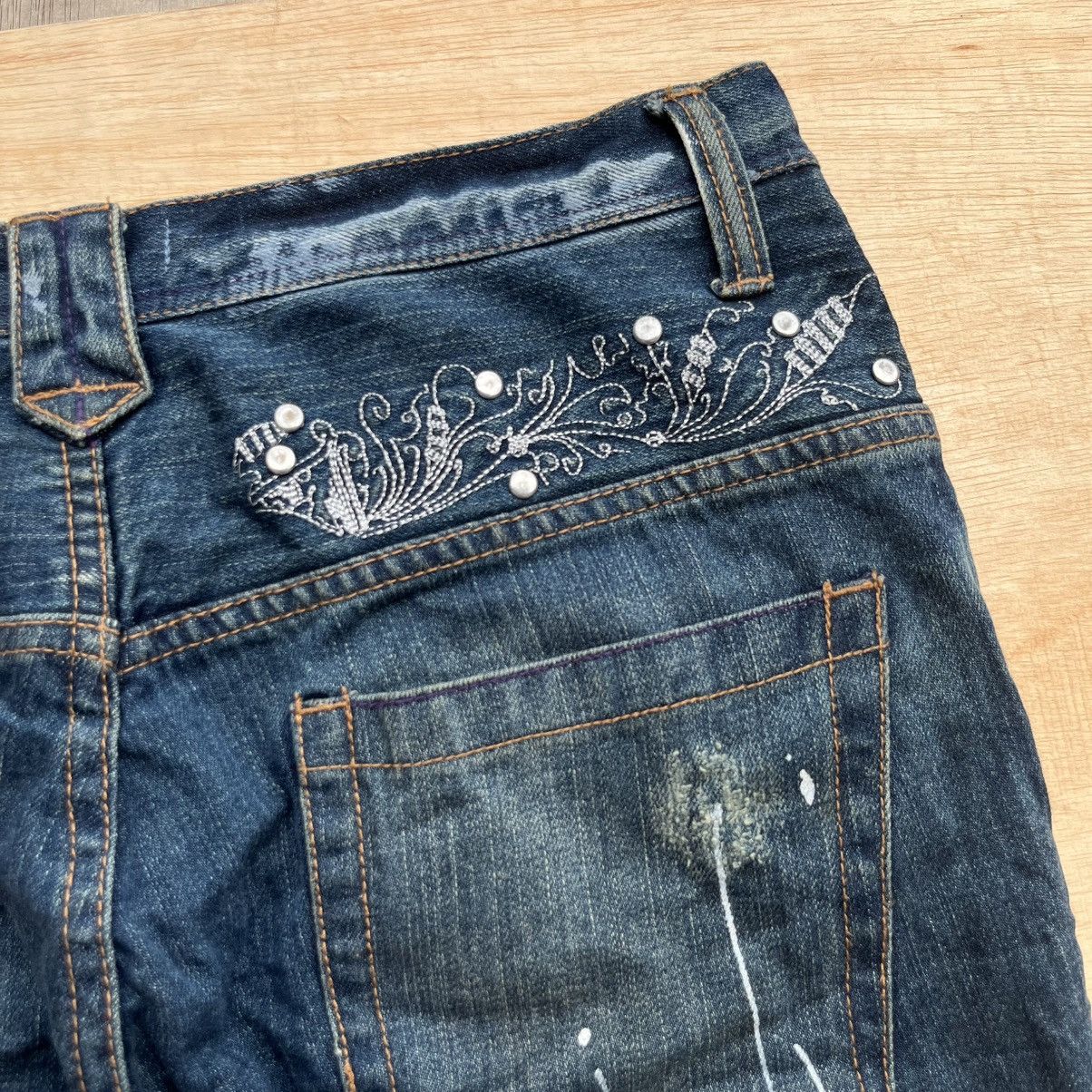 Japanese Brand ROOT THREE STYLE VINTAGE BOOTCUT FLARED DISTRESSED Y2K Size US 34 / EU 50 - 3 Thumbnail