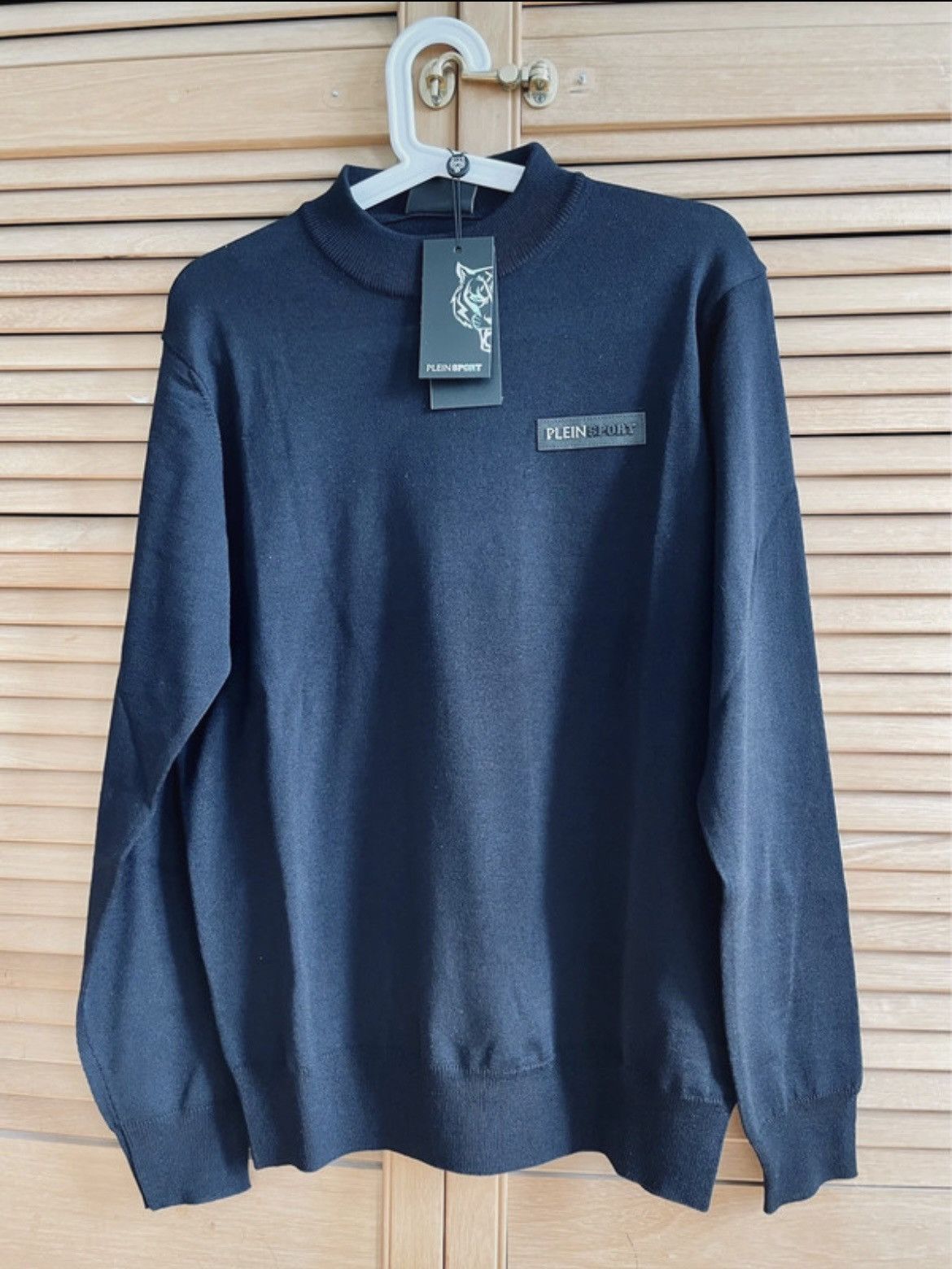 Philipp Plein Plein Sport Merino Wool Mockneck Sweater Navy | Mens M | NWT Size US M / EU 48-50 / 2 - 1 Thumbnail