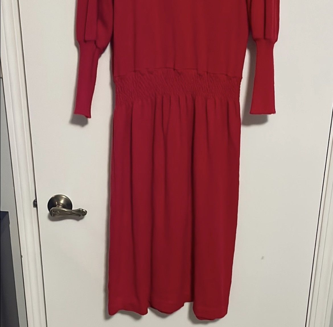 Other Compatible Red Maxi Sweater Dress with Bishop Sleeves Size M / US 6-8 / IT 42-44 - 3 Thumbnail