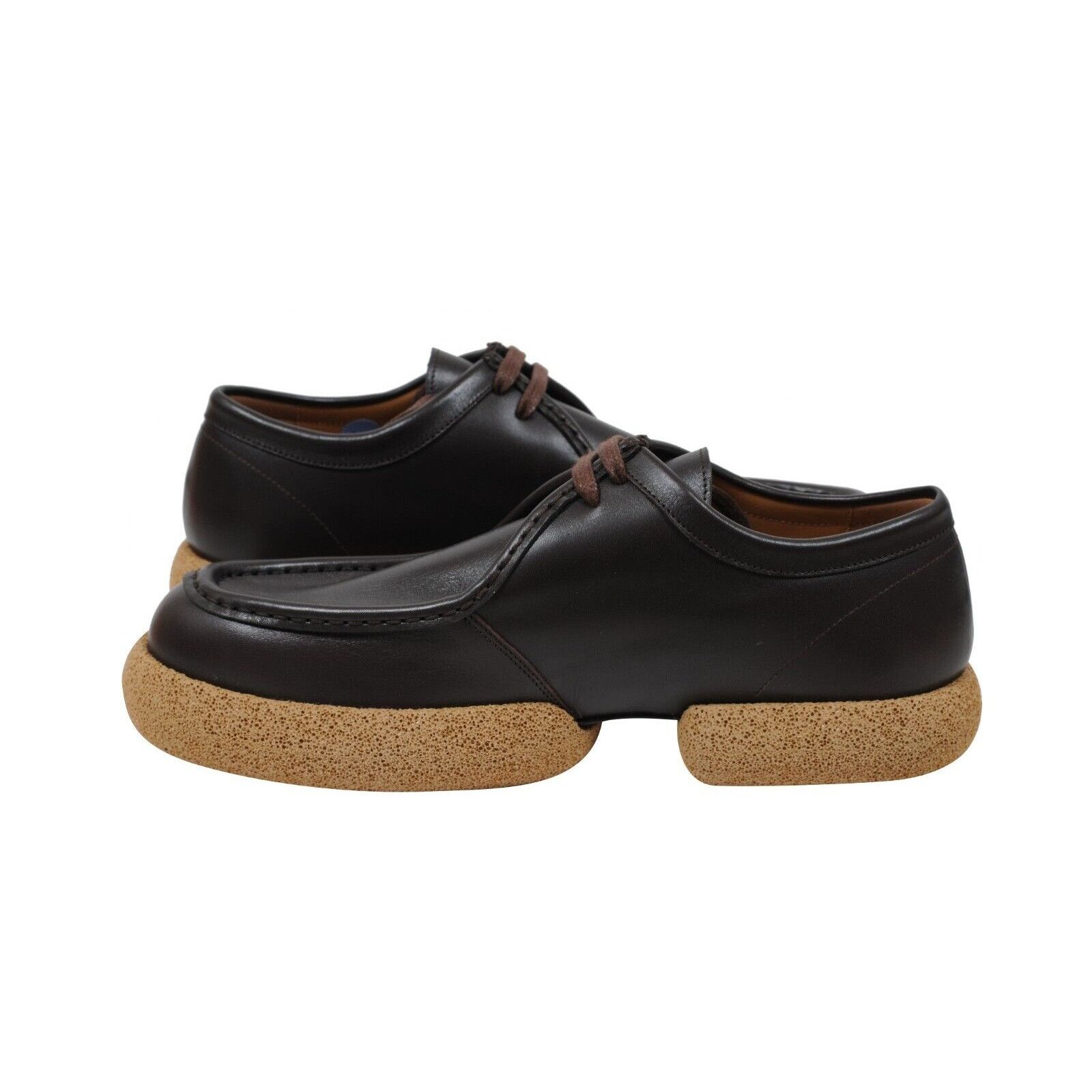 Dries Van Noten Brown Leather Chunky Cork Sole Platform Derby - 01854 Size US 11.5 / EU 44-45 - 11 Thumbnail