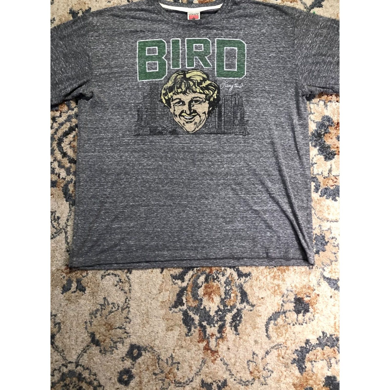 Vintage Homage Bird Shirt Mens 2XL Gray Short Sleeve Graphic Tee Basketball Made USA Size US XXL / EU 58 / 5 - 5 Thumbnail