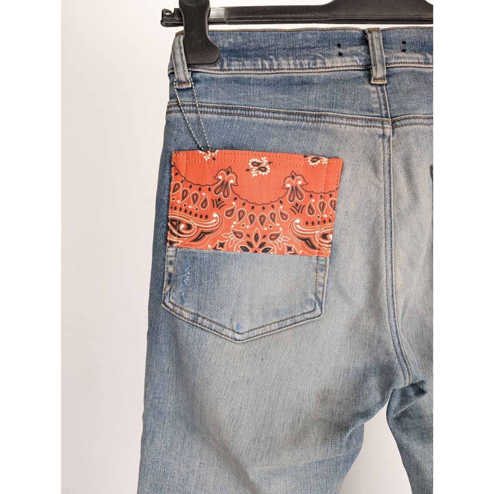 Amiri o1rshd1 Vintage Bandana Artpatch Jeans in Clay Indigo Size US 36 / EU 52 - 16 Thumbnail