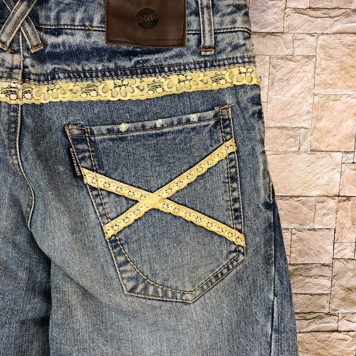 Japanese Brand Ehypen World Gallery double waist Blue Denim Pants #A1008 Size US 30 / EU 46 - 18 Thumbnail