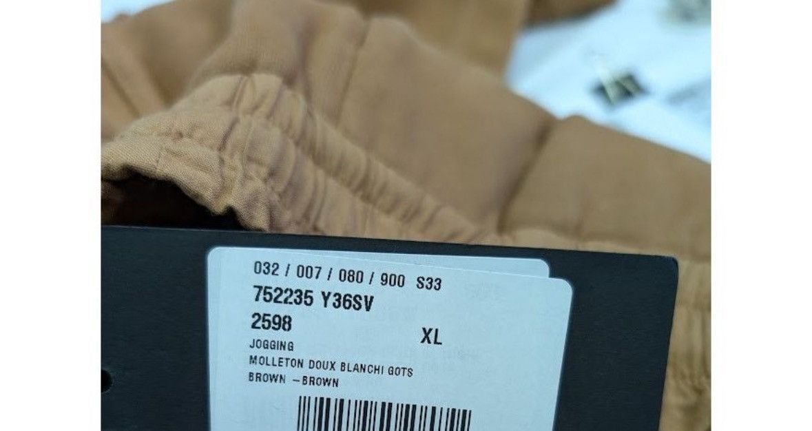 Saint Laurent Paris o1rshd1 Molleton Doux Blanchi Gots Jogging sweatpants Brown Size US 36 / EU 52 - 19 Thumbnail
