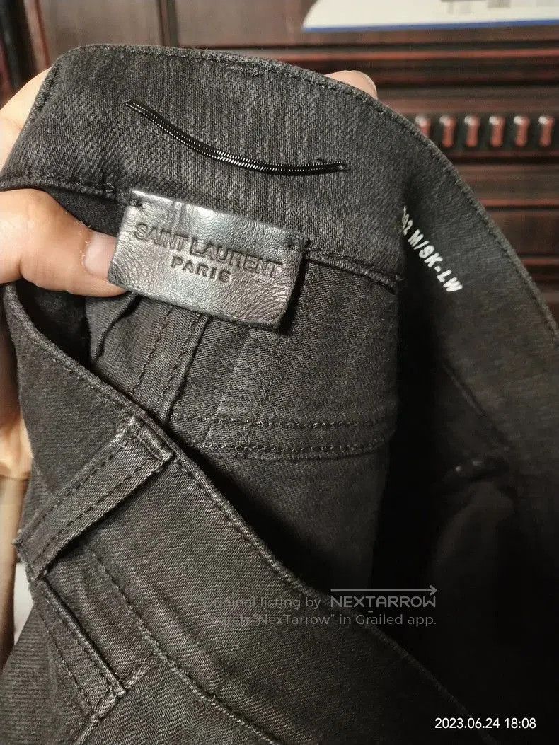 Yves Saint Laurent SLP Distressed Black Denim Jeans. Size US 30 / EU 46 - 4 Thumbnail