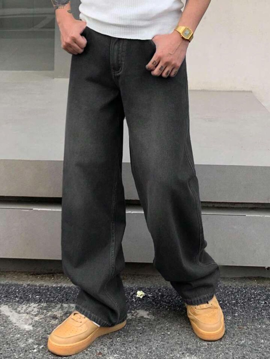 Japanese Brand × Jean Solid Color Simple Jeans sh Size US 29 - 3 Thumbnail