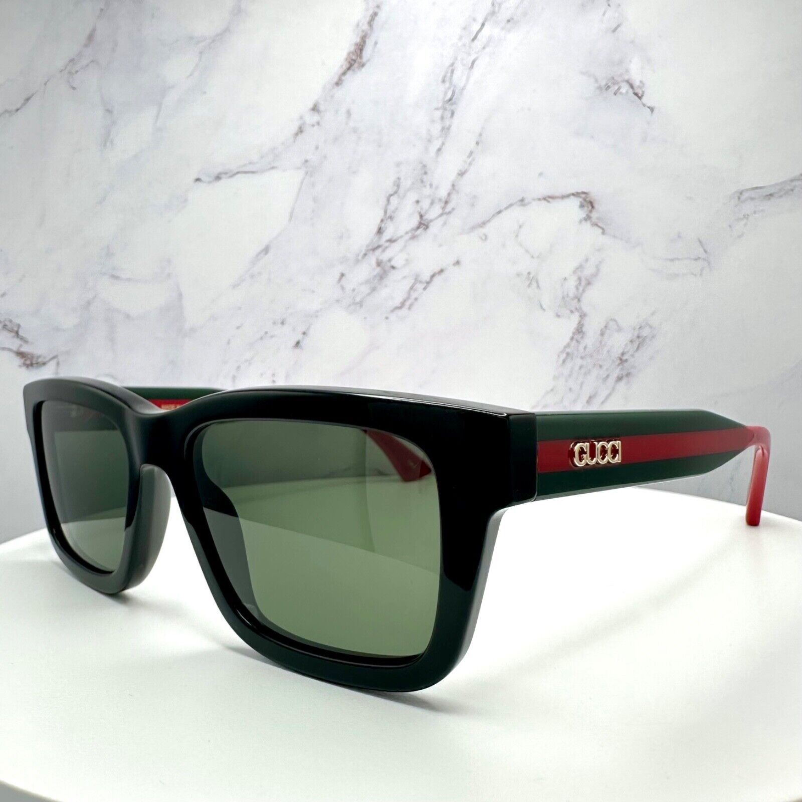 Gucci New GUCCI Sunglasses Black Gold 3D Metal Logo Square Size ONE SIZE - 18 Thumbnail